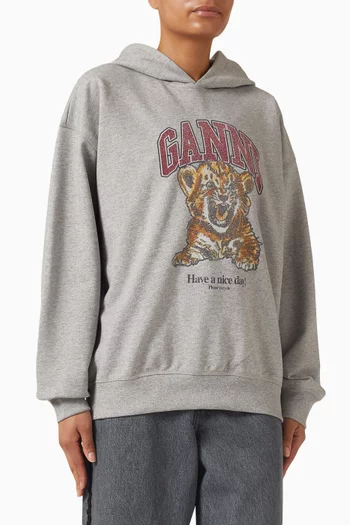 Isoli Tiger-print Hoodie in Organic Cotton