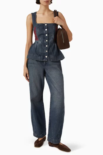 Felix Embroidered Jeans in Denim