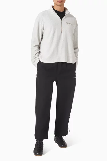 Towelling Quarter Zip Sweatshirt in Cotton-blend