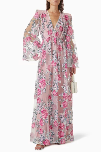 Lucy Sequin-embellished Gown in Mesh