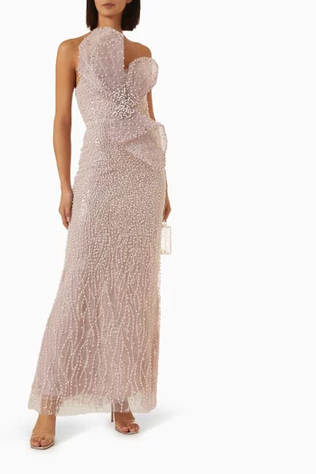 Embellished Bow Gown