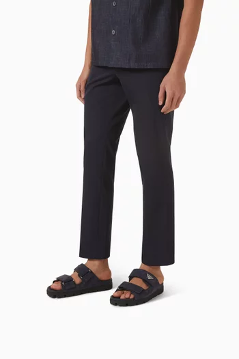 Logo Sandals in Suede