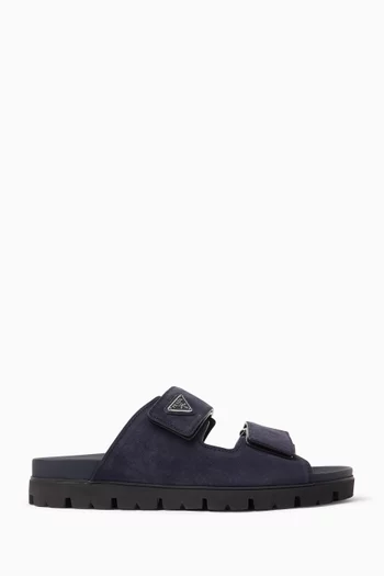 Logo Sandals in Suede
