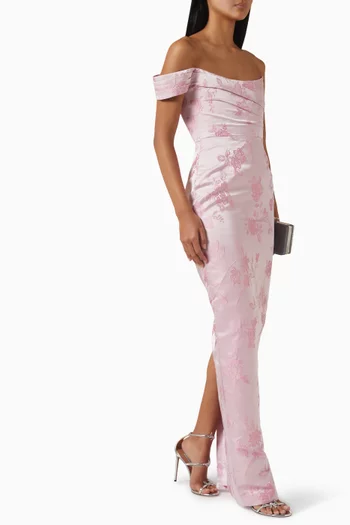 Jackson One-shoulder Gown in Brocade
