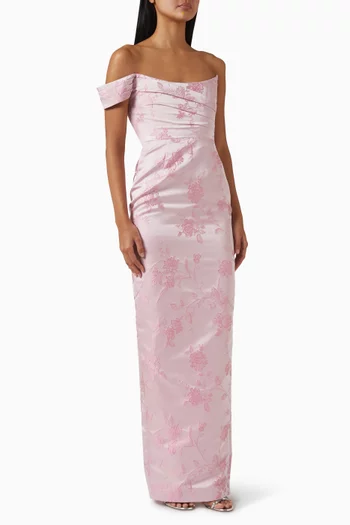 Jackson One-shoulder Gown in Brocade
