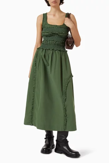 Cynthia Shirred Dress in Lyocell Blend