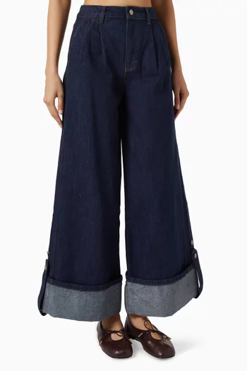Wylie Turn-up Jeans in Denim