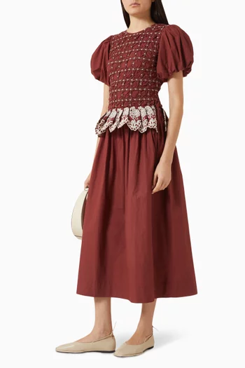 Audrey Peplum Dress in Organic Cotton