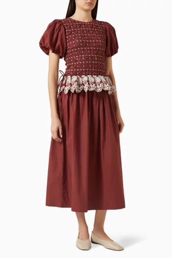 Audrey Peplum Dress in Organic Cotton