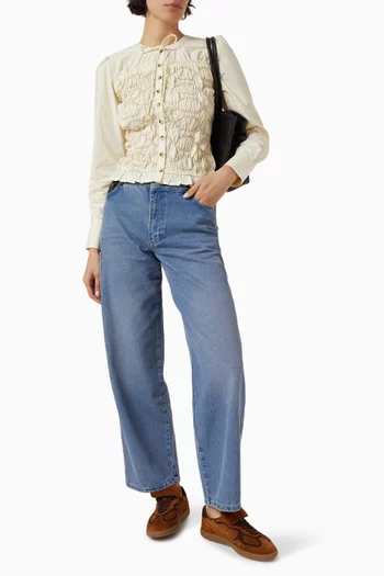 Elliana Smocked Blouse in Organic Cotton