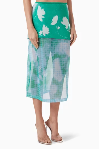 Colby Flower-print Skirt in Recycled Rayon