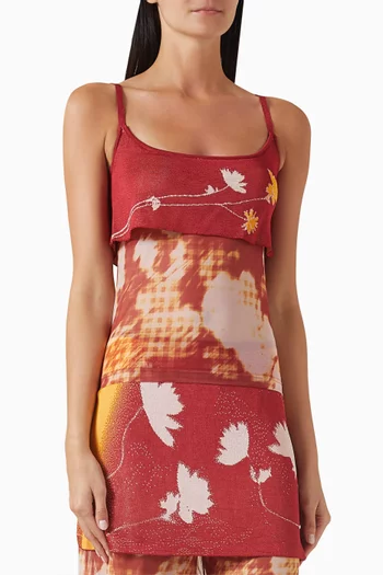 Maize Flower-print Tank Top
