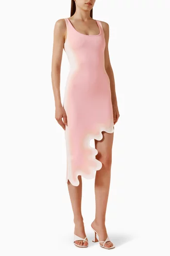 Aster Reversible Wavy Dress in Viscose Blend