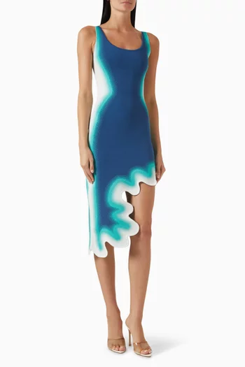 Aster Reversible Wavy Dress in Viscose Blend
