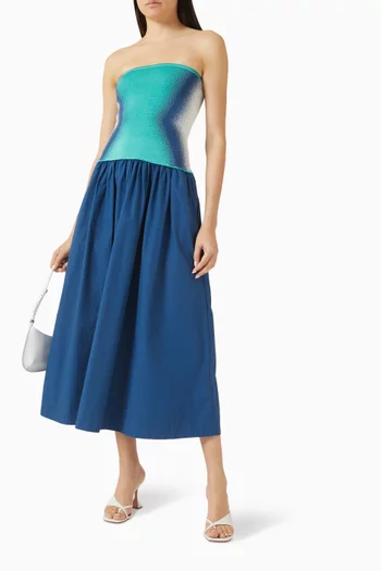 Almond Mixed Media Dress in Viscose Blend