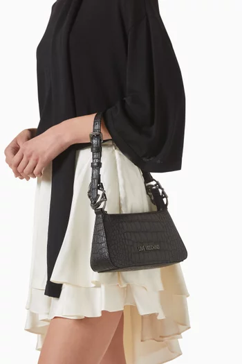 Jewel Shoulder Bag in Faux Leather