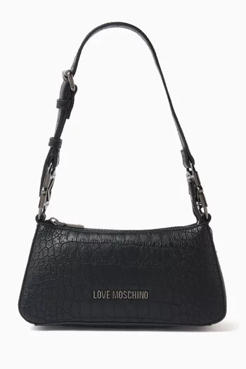 Jewel Shoulder Bag in Faux Leather