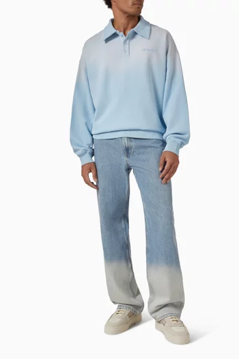 Maze Polo Sweater in Cotton Fleece