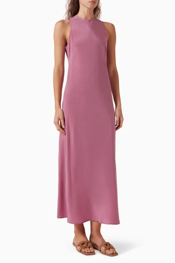 Valencia Crewneck Dress in Silk