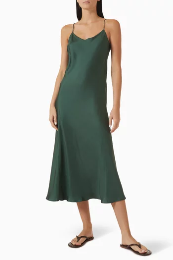 Lille Strappy Dress in Silk Twill