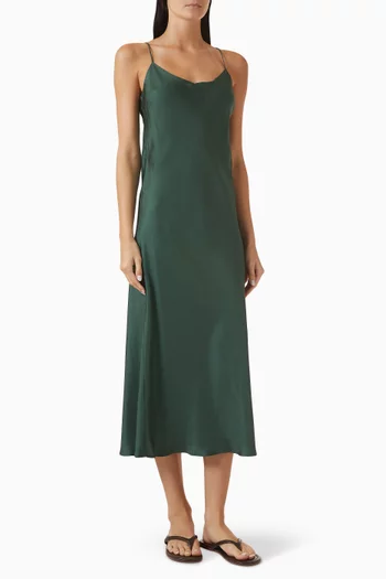 Lille Strappy Dress in Silk Twill