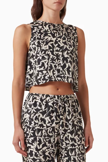 Kobe Crop Top in Silk Twill