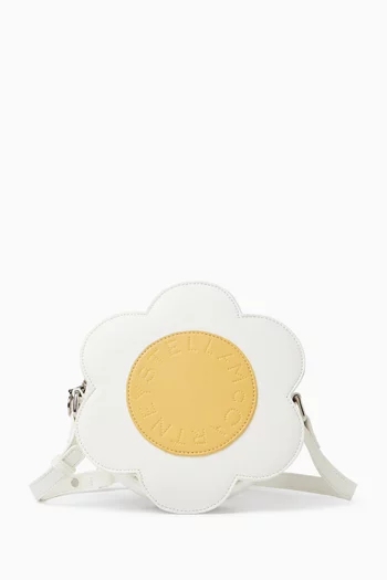 Flower-Appliqué Shoulder Bag