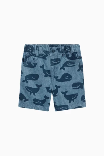 Whale-Print Shorts