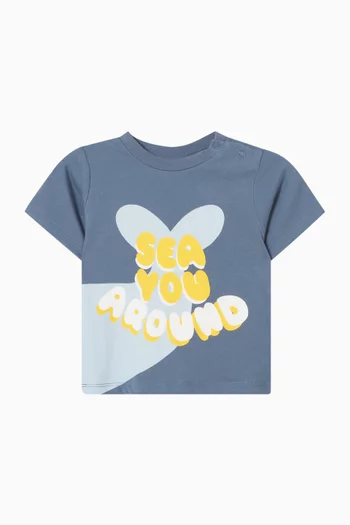 Sea You Around-print T-shirt in Cotton