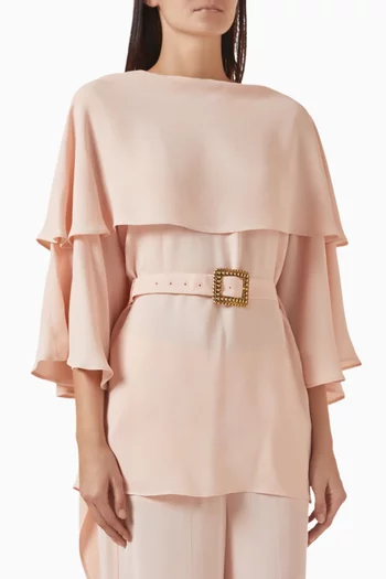 Belted Shirt in Georgette