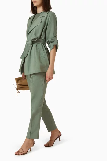 Belted Overcoat in Viscose Blend