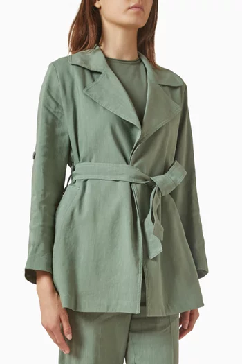 Belted Overcoat in Viscose Blend