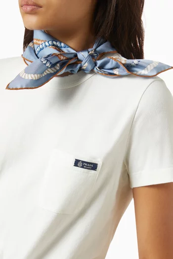Printed Scarf in Silk Twill