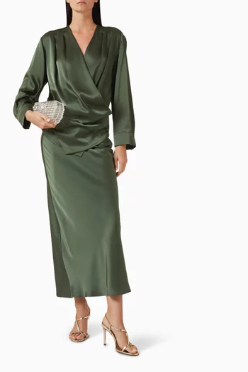 Criss-cross Blouse in Satin