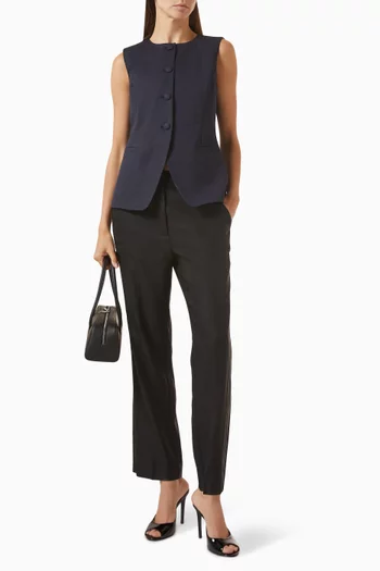 Vest Waistcoat Top in Cotton-gabardine