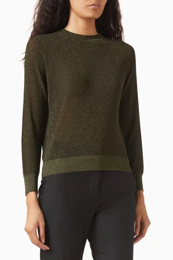 Metallic-knit Sweater in Viscose Blend