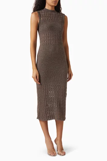 Crochet Midi Dress in Knit