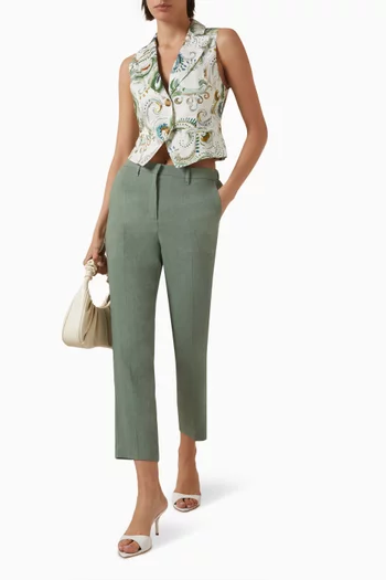 Printed Vest in Linen