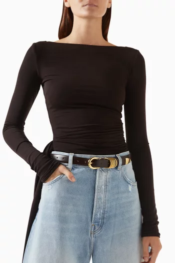 Hollyhock Belt in Calfskin Leather