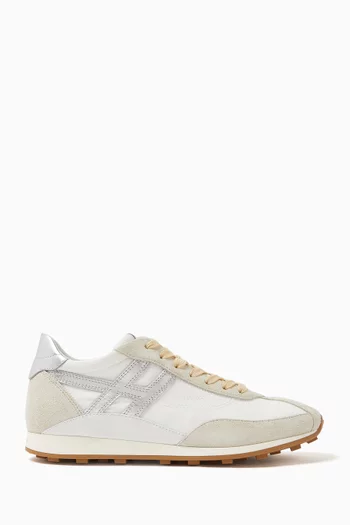 Athletic Sneakers in Suede & Technical Fabric