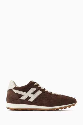 Athletic Sneakers in Suede & Technical Fabric