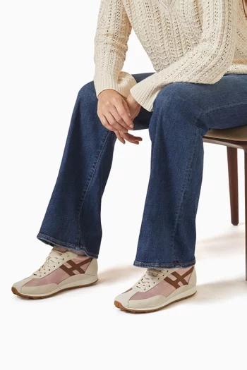 Athletic Sneakers in Suede & Technical Fabric