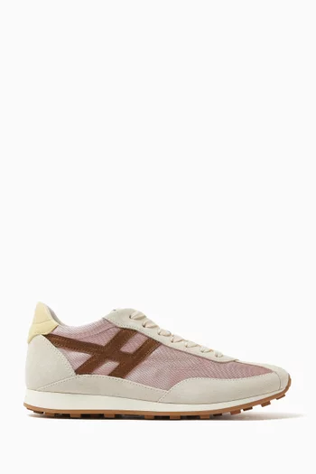 Athletic Sneakers in Suede & Technical Fabric