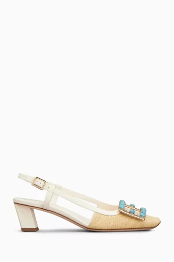 Belle Vivier Slingback Pumps in Canvas