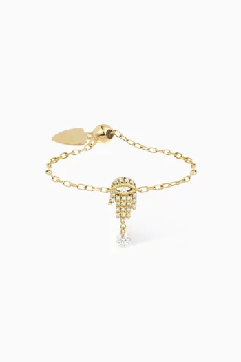 Selene Fatma Chain Ring in 18kt Gold