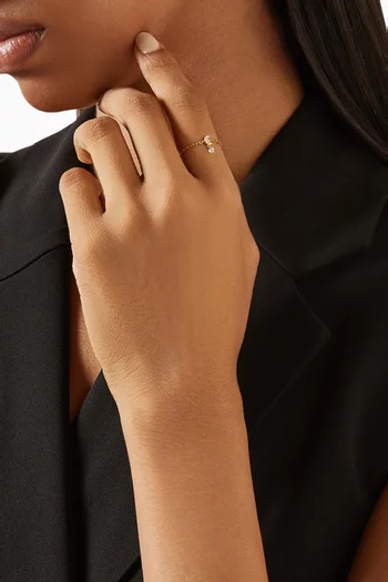 Mini Moon Chain Ring in 18kt Gold
