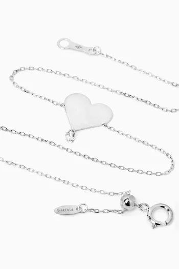 Heart Bracelet in 18kt White Gold