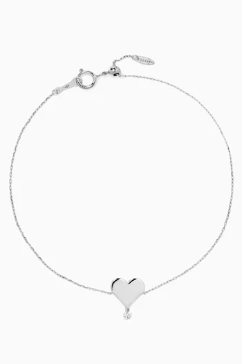 Heart Bracelet in 18kt White Gold