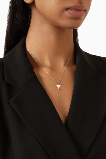 Heart Necklace in 18kt White Gold