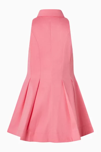 Buttoned Flared Dress in Cotton
